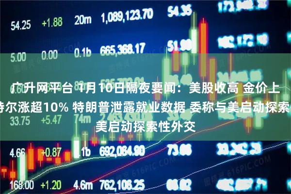 广升网平台 1月10日隔夜要闻：美股收高 金价上涨 英特尔涨超10% 特朗普泄露就业数据 委称与美启动探索性外交